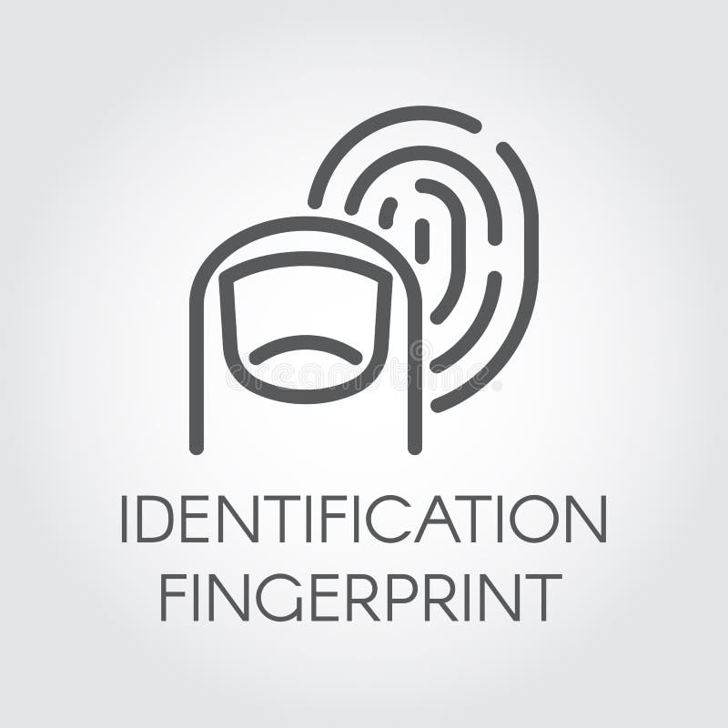 Linha ícone da identificação da impressão digital Exploração biométrica da identidade Sistema da verificação Tecnologia da autent ilustração do vetor Linha ícone da identificação da impressão digital Exploração biométrica da identidade Sistema da verificação Tecnologia da autent ilustração do vetor