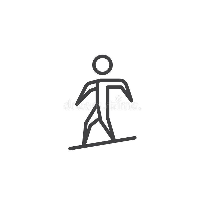 Linha ícone da snowboarding do homem ilustração royalty free Linha ícone da snowboarding do homem ilustração royalty free