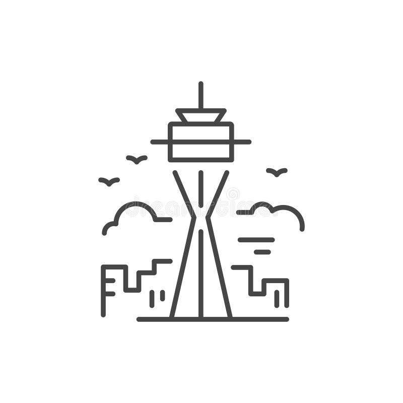 Linha ícone da torre ilustração do vetor Linha ícone da torre ilustração do vetor
