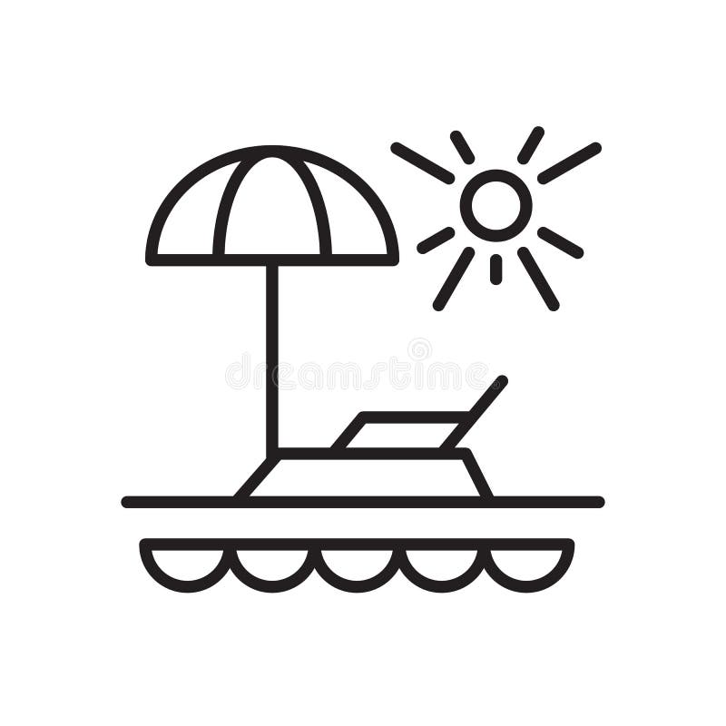 Linha ícone das férias, sinal do vetor do esboço, pictograma linear do estilo isolado no branco ilustração stock Linha ícone das férias, sinal do vetor do esboço, pictograma linear do estilo isolado no branco ilustração stock