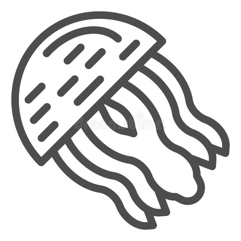 Linha ícone das medusa Ilustração aquática do vetor isolada no branco Projeto do estilo do esboço do Medusa, projetado para a Web ilustração stock Linha ícone das medusa Ilustração aquática do vetor isolada no branco Projeto do estilo do esboço do Medusa, projetado para a Web ilustração stock