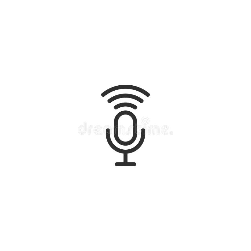 A linha ícone de Micrphone do vetor isolou 2 ilustração royalty free A linha ícone de Micrphone do vetor isolou 2 ilustração royalty free