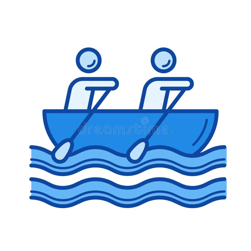Linha ícone do enfileiramento da canoa ilustração do vetor Linha ícone do enfileiramento da canoa ilustração do vetor