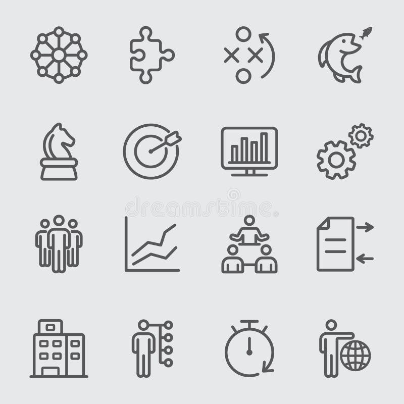 Ícone de linha de Negócios e Estratégia ilustração stock