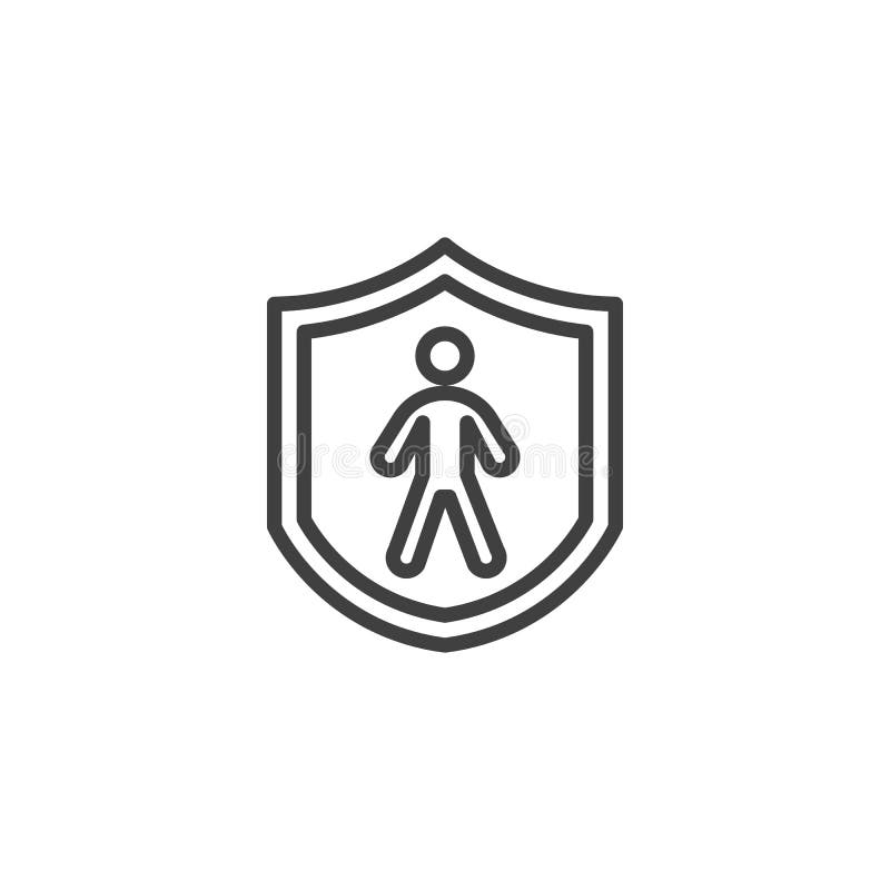 Linha ícone do seguro de vida humana ilustração royalty free Linha ícone do seguro de vida humana ilustração royalty free