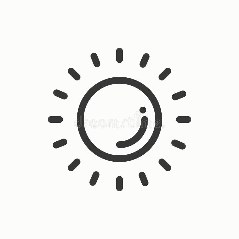 Linha ícone simples de Sun Símbolos de tempo meteorologia Elemento do projeto da previsão Molde para o app, a Web e widgets móvei ilustração royalty free Linha ícone simples de Sun Símbolos de tempo meteorologia Elemento do projeto da previsão Molde para o app, a Web e widgets móvei ilustração royalty free
