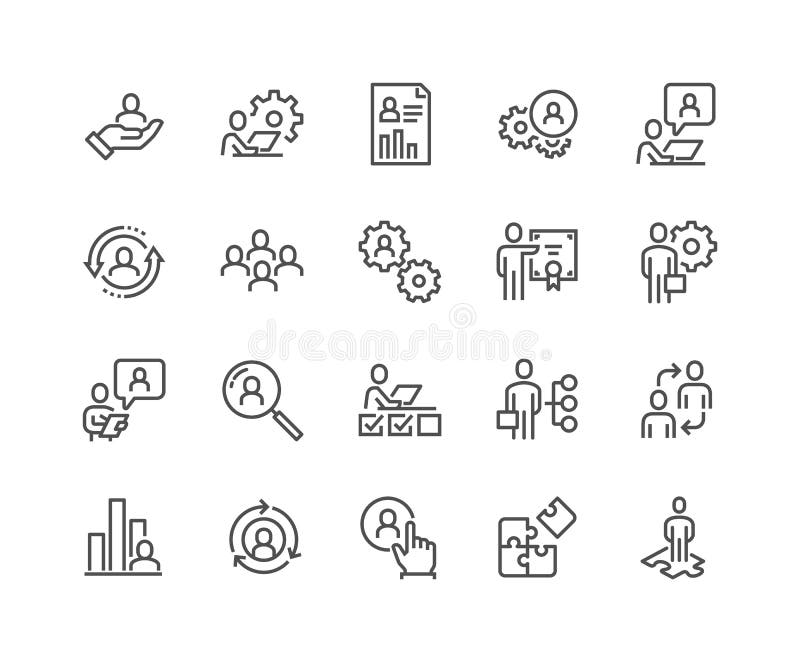 Linha ícones da gestão empresarial ilustração stock Linha ícones da gestão empresarial ilustração stock