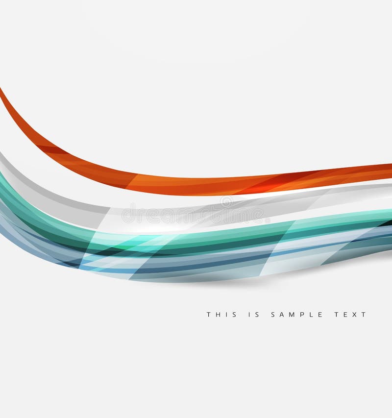 Linhas de cor do arco-íris no branco Elemento da onda da identidade ilustração stock