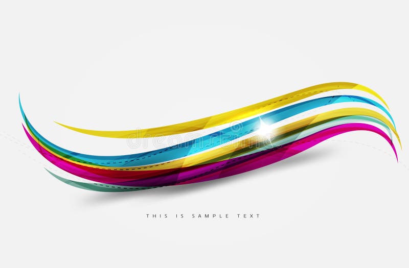 Linhas de cor do arco-íris no branco Elemento da onda da identidade ilustração do vetor