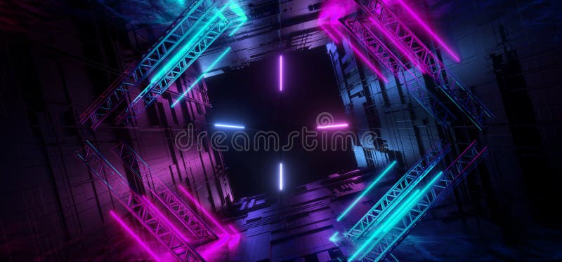 Linhas de incandescência de néon estrangeiro futurista azul do laser de Chip Texture Reflective Background Underground do cartão- ilustração stock Linhas de incandescência de néon estrangeiro futurista azul do laser de Chip Texture Reflective Background Underground do cartão- ilustração stock