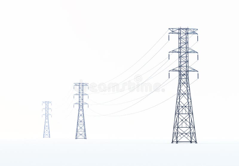Linhas eléctricas de alta tensão ilustração do vetor Linhas eléctricas de alta tensão ilustração do vetor