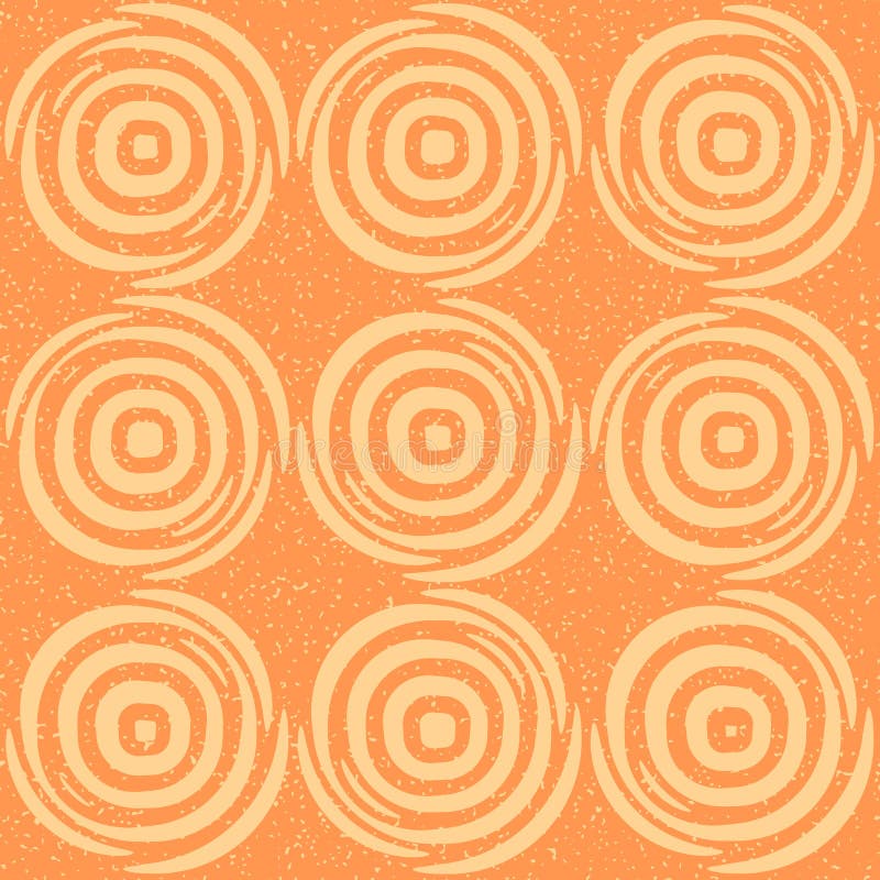 Linhas geométricas tiradas telhas redondas circulares Tan Color Pattern alaranjada suja retro do vetor mão sem emenda ilustração do vetor Linhas geométricas tiradas telhas redondas circulares Tan Color Pattern alaranjada suja retro do vetor mão sem emenda ilustração do vetor