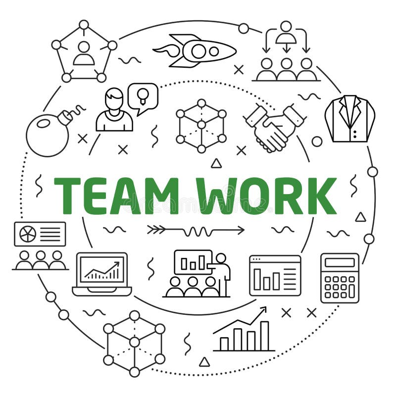 Linhas ilustração lisas para o trabalho da equipe da apresentação ilustração royalty free Linhas ilustração lisas para o trabalho da equipe da apresentação ilustração royalty free