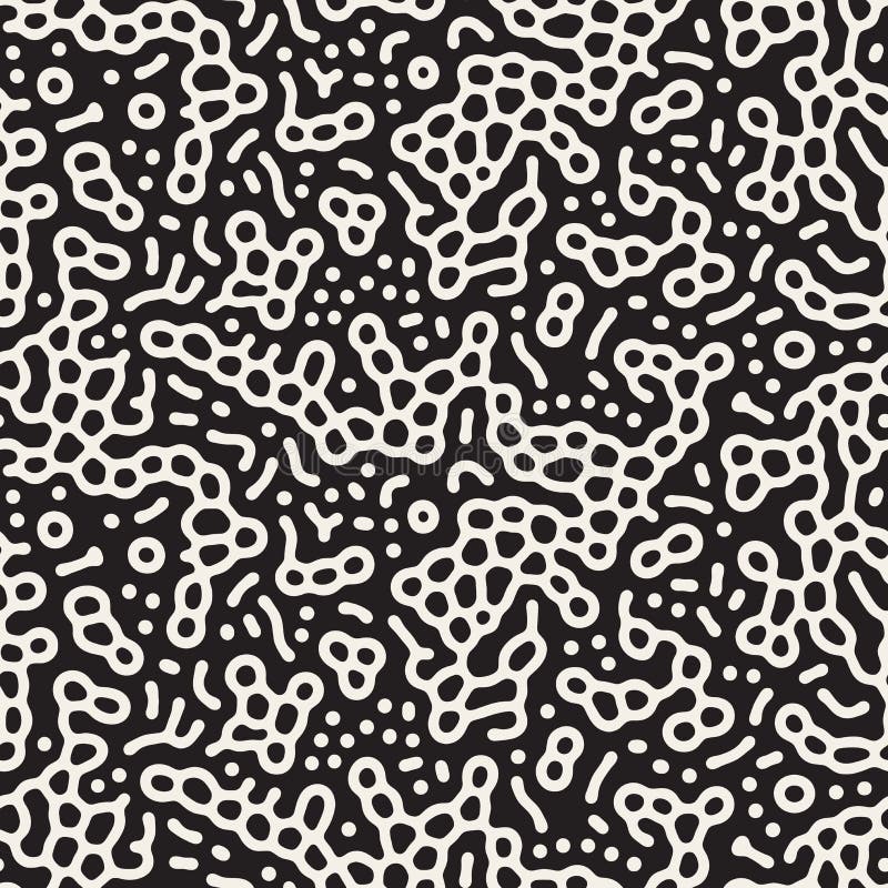 Linhas orgânicas preto e branco sem emenda teste padrão do vetor ilustração royalty free Linhas orgânicas preto e branco sem emenda teste padrão do vetor ilustração royalty free