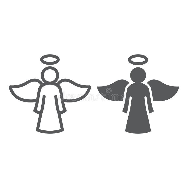 Linia anioła i ikona glifu religia i grafika wektorowa skrzydła modlitewne wzorek liniowy na białym tle eps. Linia aniołów i ikona glifów religia i modlitewna grafika wektorowa skrzydła liniowa na białym tle eps 10