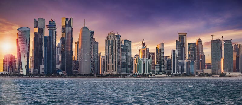 Linia horyzontu Doha zdjęcia royalty free
