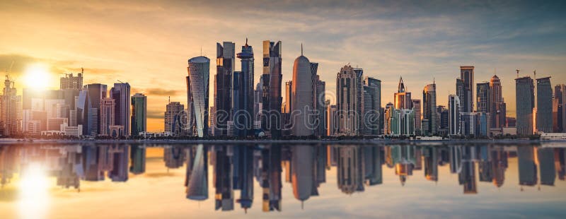 Linia horyzontu Doha fotografia stock Linia horyzontu Doha fotografia stock