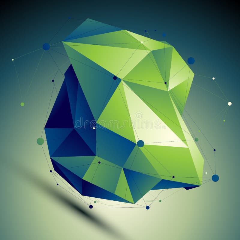 Linie de abstracție geometrică 3d digital vector verde royalty free illustration