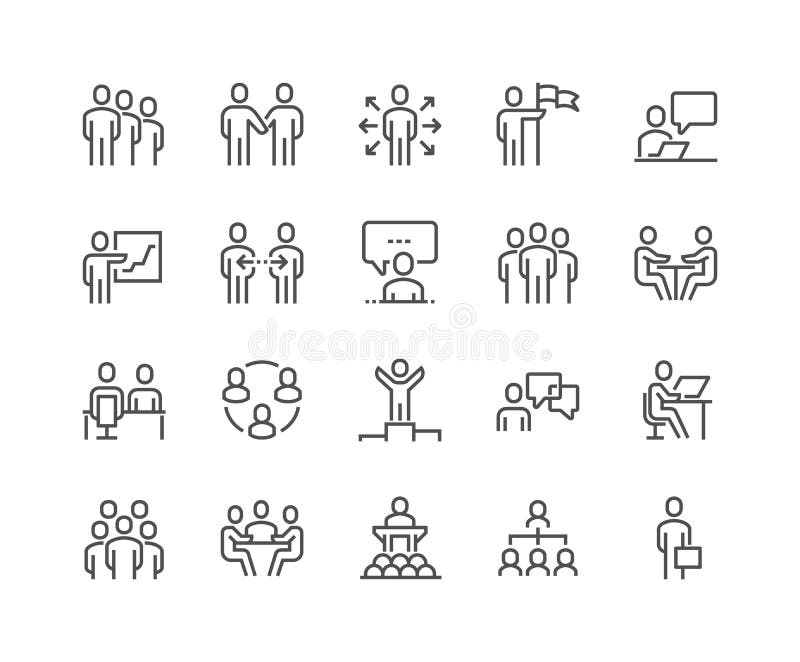 Simple Set of Business People Related Vector Line Icons. Contains such Icons as One-on-One Meeting, Workplace, Business Communication, Team Structure and more. Editable Stroke. 48x48 Pixel Perfect. Simple Set of Business People Related Vector Line Icons. Contains such Icons as One-on-One Meeting, Workplace, Business Communication, Team Structure and more. Editable Stroke. 48x48 Pixel Perfect.