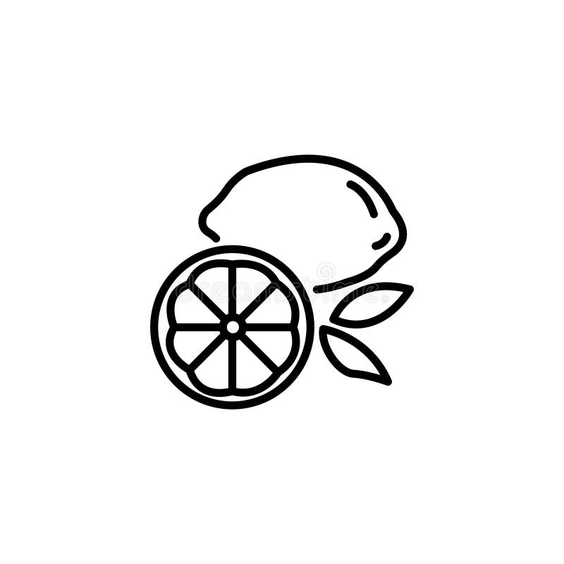 Linie Ikone Zitronen-Symbol