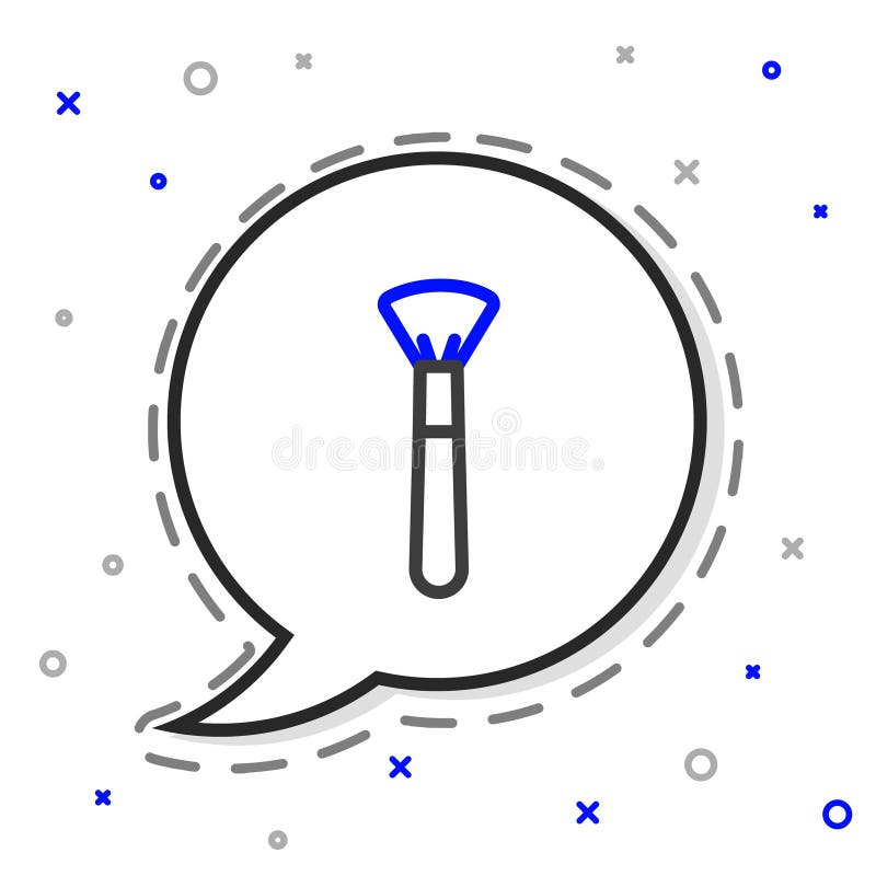 Linie Make-up Pinsel Symbol isoliert auf weißem Hintergrund. farbenprächtiges Konzept. Vektorgrafik stock abbildung