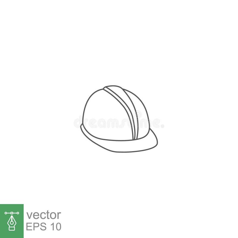 Linie pictogramă pentru construcția lucrătorului helmet. siguranță și protecție a capacului dur royalty free illustration