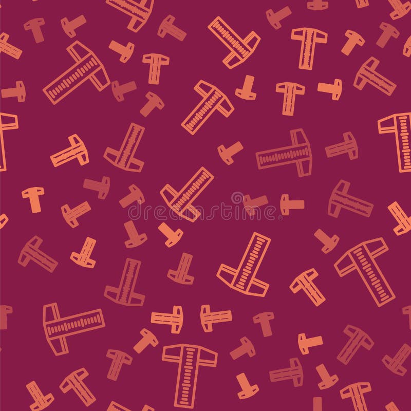 Linie pătrată maro pentru redactare profesională, model fără sudură, izolat pe fond roșu. vector vector illustration