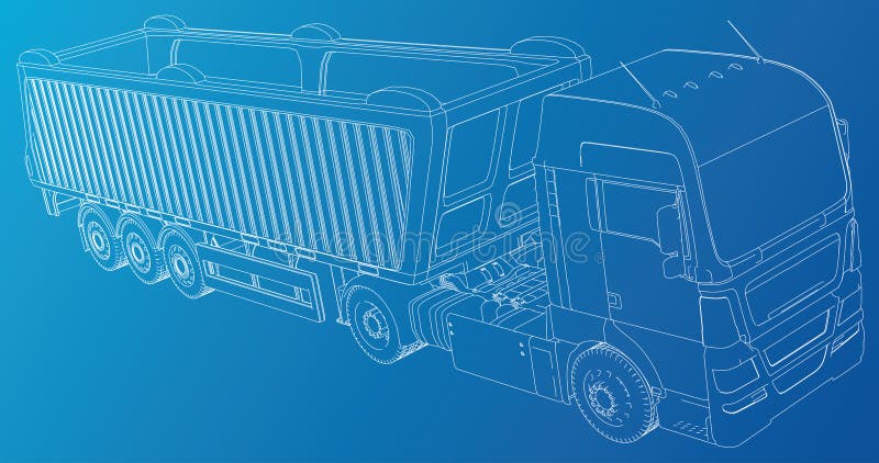 Linie Vektorbaumaschinen-LKW-Kipper Industrielle Art Unternehmensfrachtlieferung Geschaffene Illustration von 3d lizenzfreie abbildung Linie Vektorbaumaschinen-LKW-Kipper Industrielle Art Unternehmensfrachtlieferung Geschaffene Illustration von 3d lizenzfreie abbildung