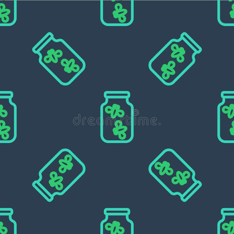 Linii afișează bug-uri într-o pictogramă borcan cu model impecabil izolat pe fond albastru. vector vector illustration