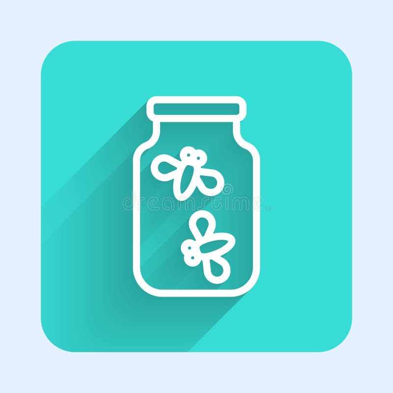 Linii albe afișează erori de licurire într-o pictogramă de borcan izolată cu umbră lungă. buton pătrat verde. vector vector illustration
