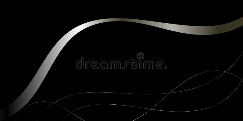 Linii argintii abstracte pe un fundal negru Această imagine are linii argintii curgătoare elegante pe un fundal negru profund royalty free illustration