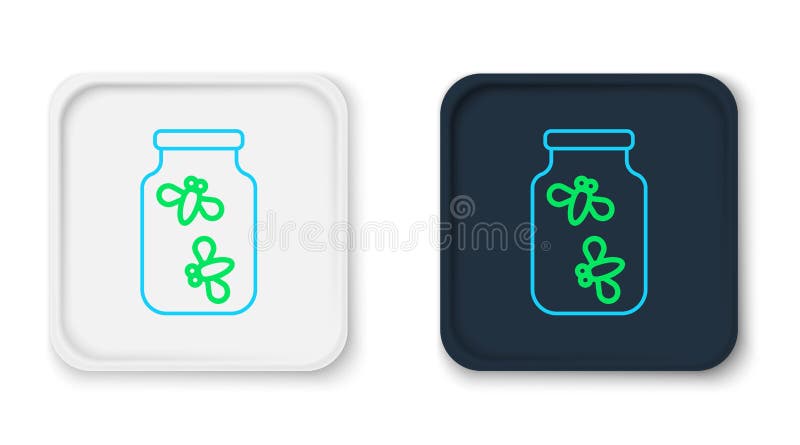 Linii de licurici bug-uri într-o pictogramă borcan izolată pe fond alb. concept contur colorat. vector vector illustration