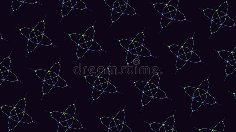 Linii dinamice colorate radiază în tiparul circular conectat vector illustration