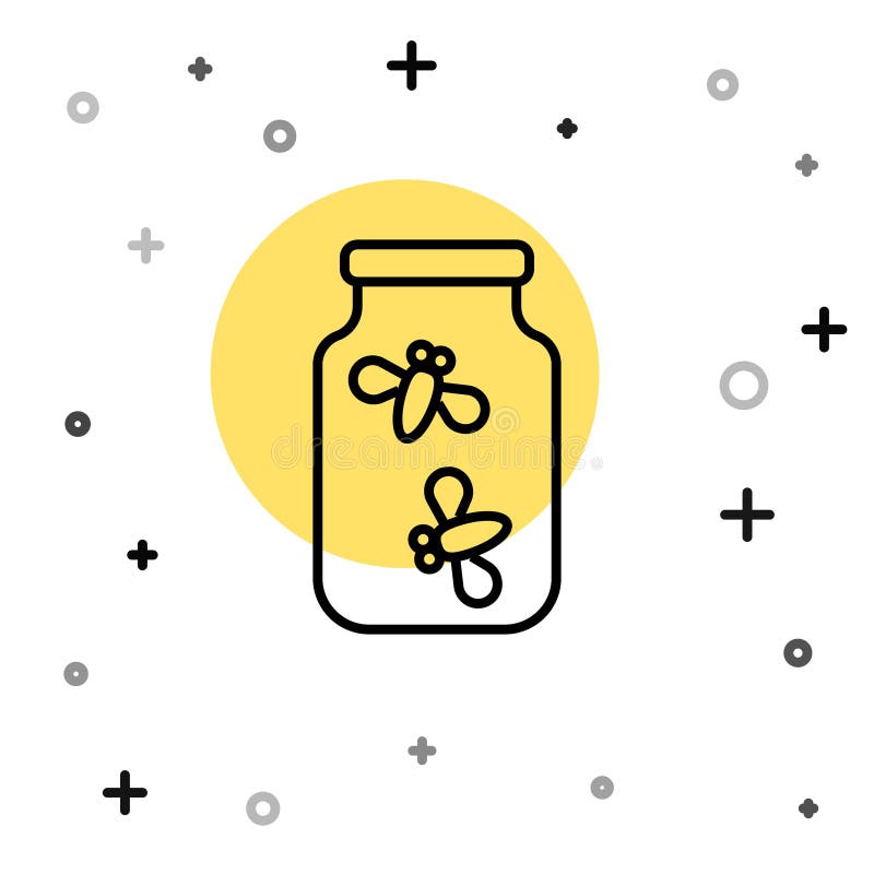 Linii negre afișează erori într-o pictogramă de borcan izolată pe fond alb. forme dinamice aleatorii. vector stock illustration