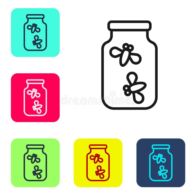 Linii negre afișează erori într-o pictogramă de borcan izolată pe fond alb. setare pictograme în butoane pătrate color. vector royalty free illustration