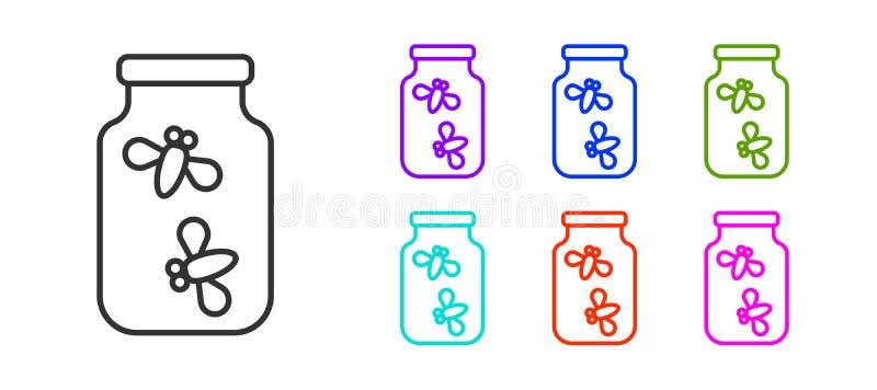 Linii negre afișează erori într-o pictogramă de borcan izolată pe fond alb. setați pictograme colorate. vector stock illustration