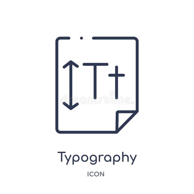 Liniowa typografii ikona od Kreatywnie proces kontur kolekcji Cienieje kreskowego typografia wektor odizolowywającego na białym t ilustracja wektor Liniowa typografii ikona od Kreatywnie proces kontur kolekcji Cienieje kreskowego typografia wektor odizolowywającego na białym t ilustracja wektor