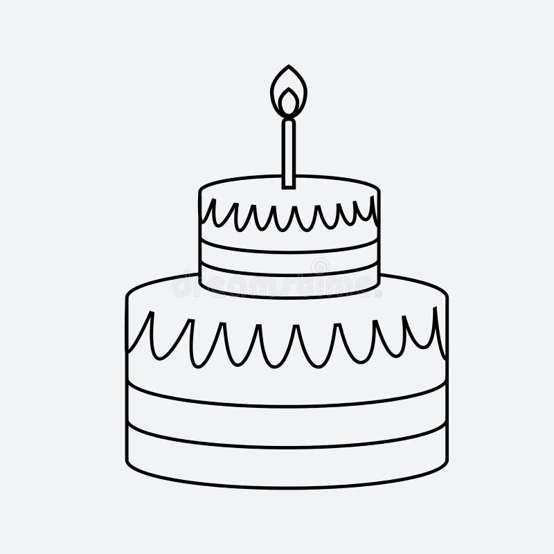 Liniowej tortowej ikony mieszkania minimalny styl ilustracja wektor Liniowej tortowej ikony mieszkania minimalny styl ilustracja wektor
