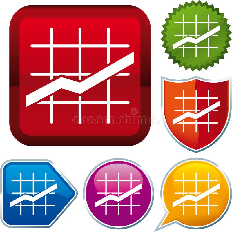 Linje diagramsymbol stock illustrationer