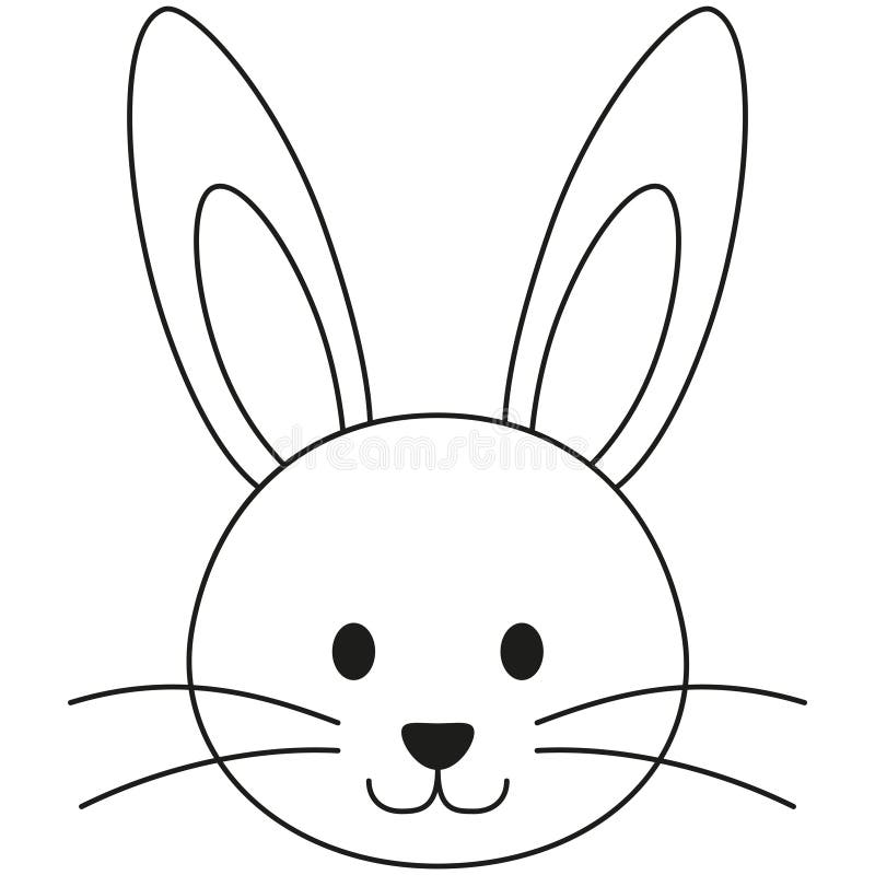 Linje för kaninkanin för konst svartvit affisch för symbol för framsida royaltyfri illustrationer Linje för kaninkanin för konst svartvit affisch för symbol för framsida royaltyfri illustrationer