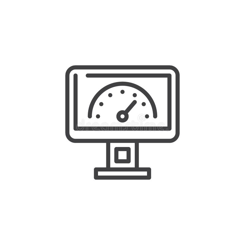 Linje symbol för skärm för hastighetsprov stock illustrationer