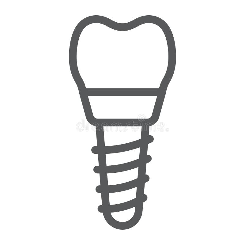 Linje symbol, stomatology för tand- implantat royaltyfri illustrationer Linje symbol, stomatology för tand- implantat royaltyfri illustrationer