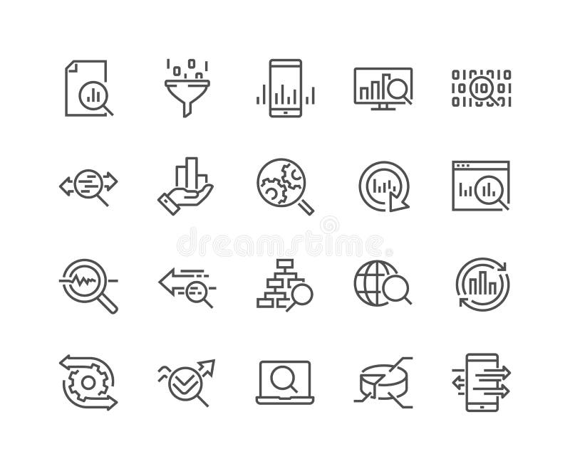 Linje symboler för dataanalys
