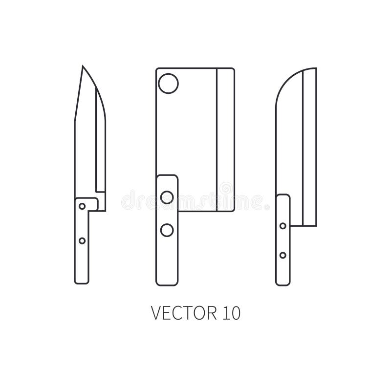 Linjen plana vektorkitchenwaresymboler baktalar, avbrytaren, backsword Bestickhjälpmedel Tecknad filmstil Illustration och bestån stock illustrationer Linjen plana vektorkitchenwaresymboler baktalar, avbrytaren, backsword Bestickhjälpmedel Tecknad filmstil Illustration och bestån stock illustrationer