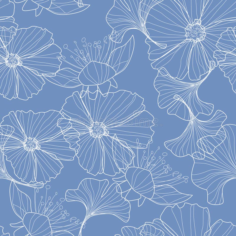 Linjär blom- bakgrund, blommamodell stock illustrationer