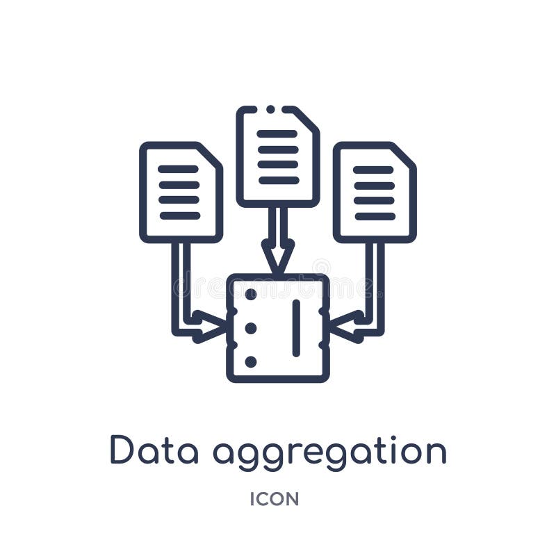 Linjär datasammanhopningsymbol från samling för allmän översikt Tunn linje datasammanhopningsymbol som isoleras på vit bakgrund d vektor illustrationer Linjär datasammanhopningsymbol från samling för allmän översikt Tunn linje datasammanhopningsymbol som isoleras på vit bakgrund d vektor illustrationer