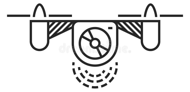 Linjär droppikon. coptersymbol. flygrobot vektor illustrationer