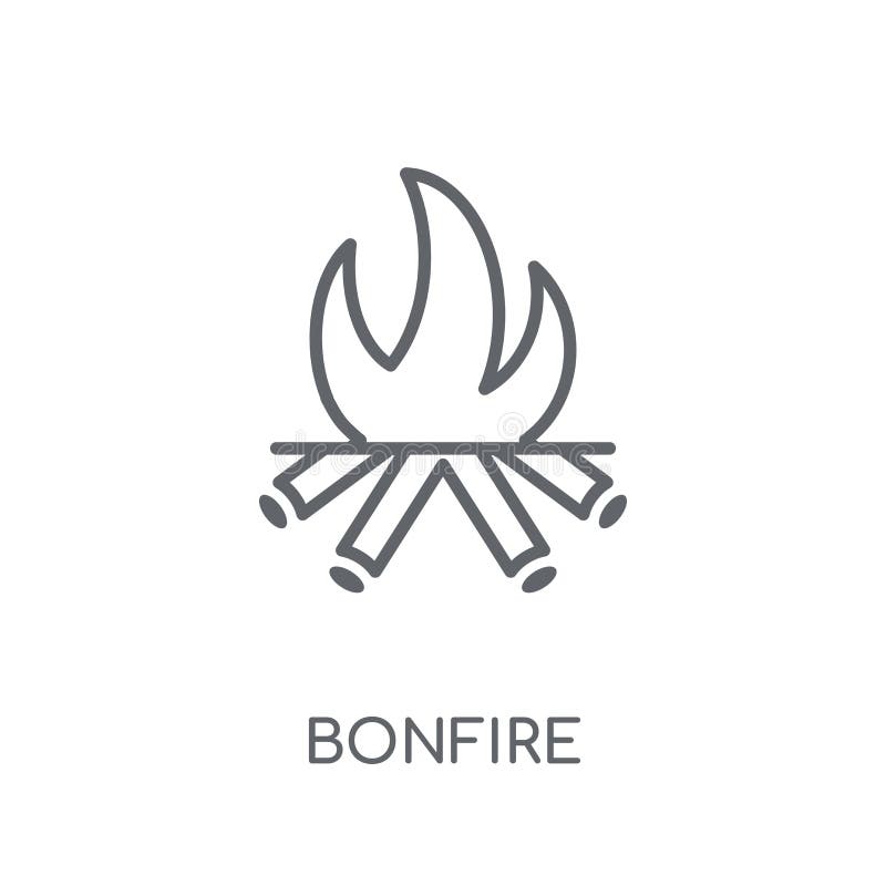 Linjär symbol för brasa Modernt begrepp för översiktsbrasalogo på whit stock illustrationer