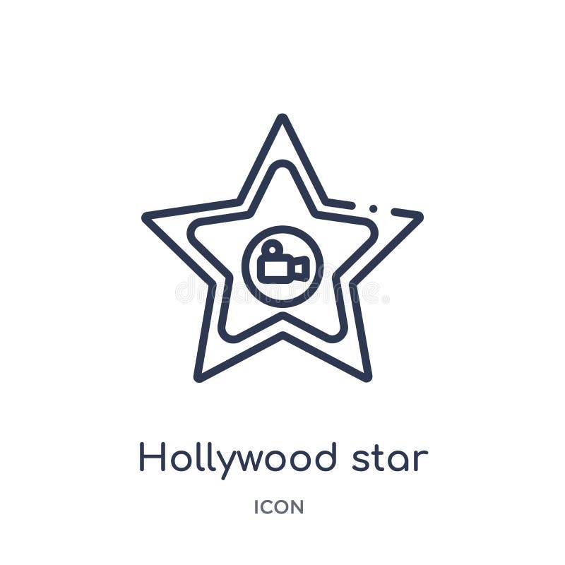 Linjär symbol för hollywood stjärna från bioöversiktssamling Tunn linje vektor för hollywood stjärna som isoleras på vit bakgrund vektor illustrationer Linjär symbol för hollywood stjärna från bioöversiktssamling Tunn linje vektor för hollywood stjärna som isoleras på vit bakgrund vektor illustrationer