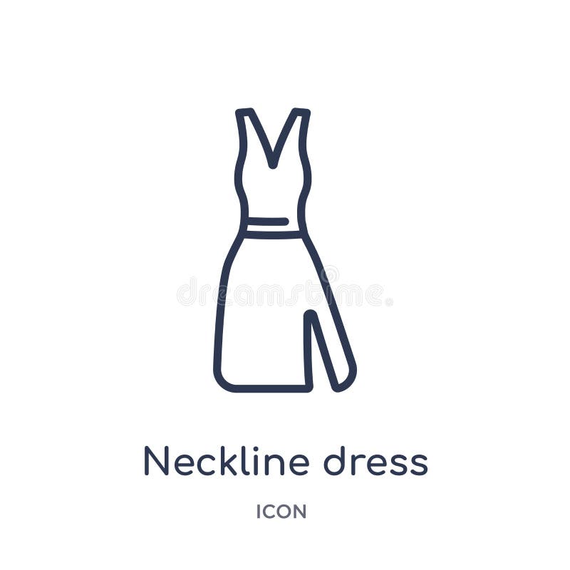 Linjär urringningklänningsymbol från modeöversiktssamling Tunn linje urringningklänningsymbol som isoleras på vit bakgrund neckli vektor illustrationer Linjär urringningklänningsymbol från modeöversiktssamling Tunn linje urringningklänningsymbol som isoleras på vit bakgrund neckli vektor illustrationer